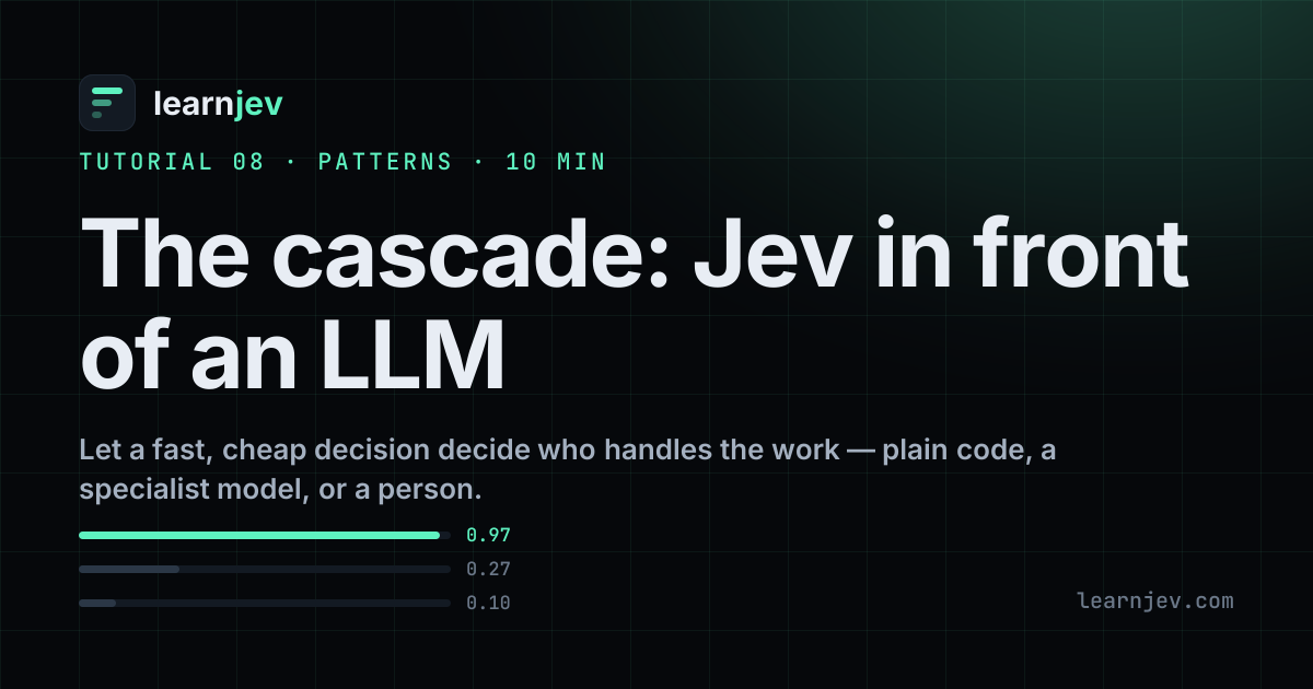 Jev cascade routing: code, model or human · Learn Jev